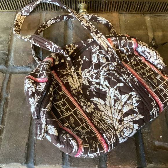 Vera Bradley Imperial Toile Shoulder Bag Brown & White - Picture 1 of 5